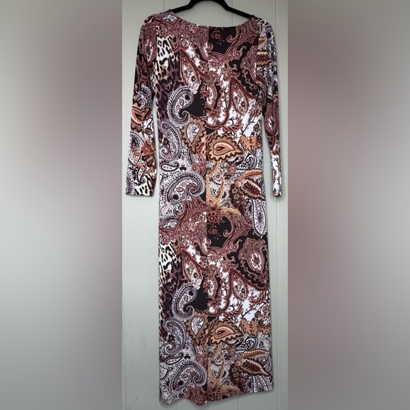 Chico’s Paisley Long Sleeve Maxi Dress Size Chicos 0 US 4 Small - Picture 4 of 13